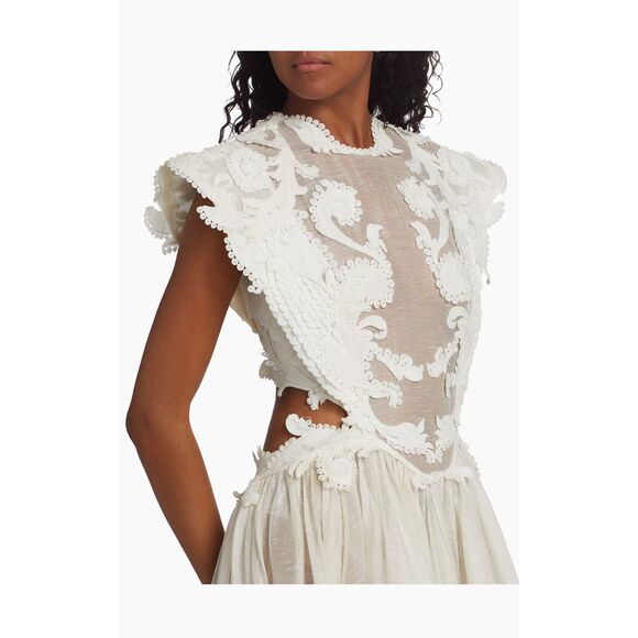 Zimmermann Tama Asymmetric Sequin-Embroidered Gown Size 3 / US 10 - Picture 6 of 15